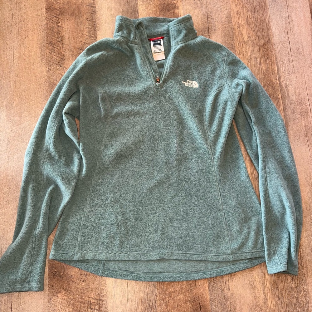 The North Face Light Teal Blue Green Quarter-Zip Fleece Pullover Women’s Size S